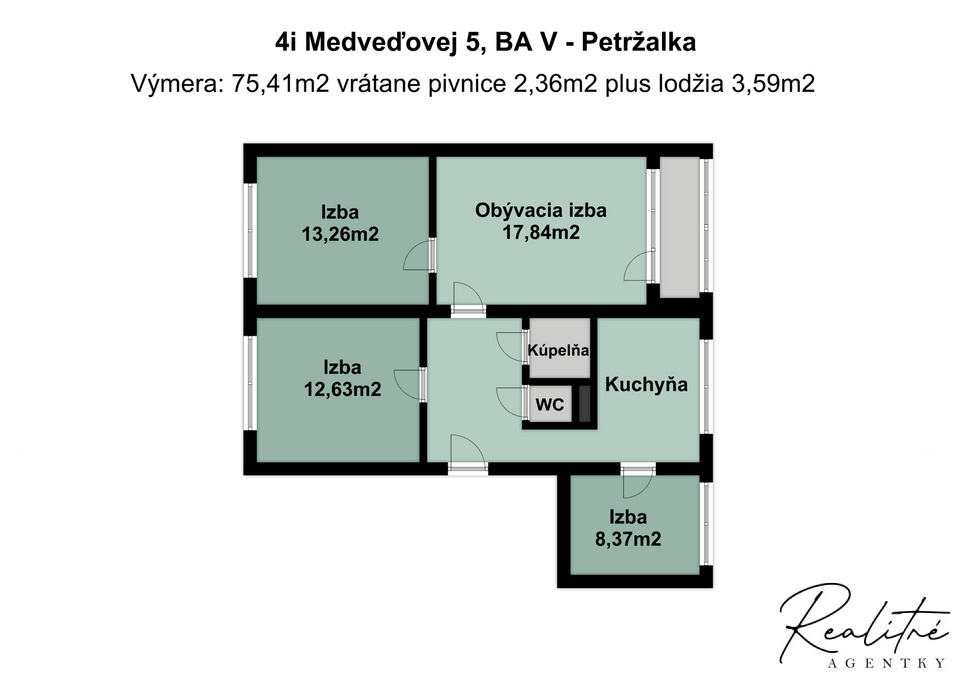 Priestranný 4izb s výhľadmi do zelene oproti EU s návrhom interiéru, BA V - Petržalka