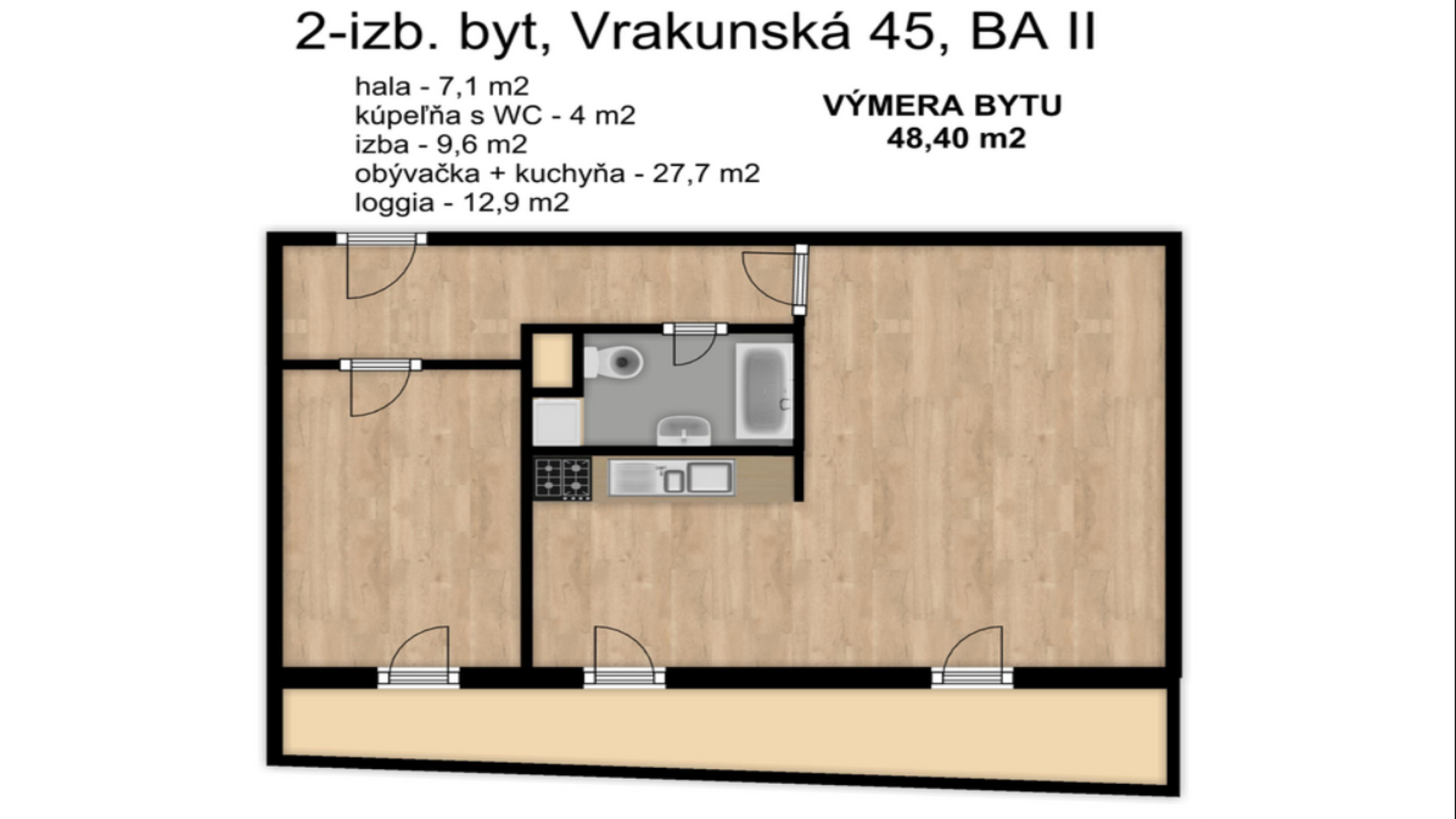 Kompletne zariadený 2-izb. byt s veľkou loggiou v novostavbe na začiatku Podunajských Biskupíc
